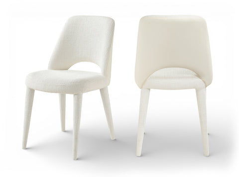 Veda Cream Fabric Upholstered Dining Chair, 2-Piece