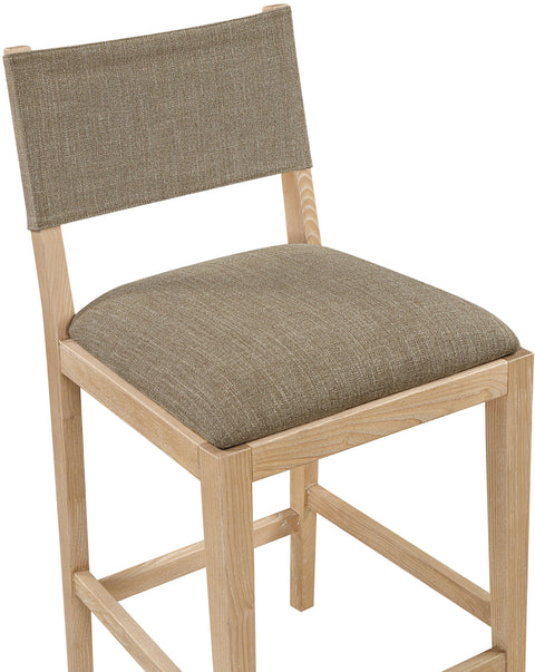 Mira Brown Linen Textured Performance Fabric Upholstered Counter Stool, 1 Piece