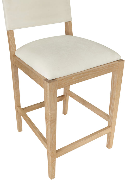 Mira Cream Linen Textured Performance Fabric Upholstered Counter Stool, 1 Piece