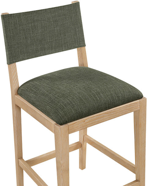 Mira Olive Linen Textured Performance Fabric Upholstered Counter Stool, 1 Piece