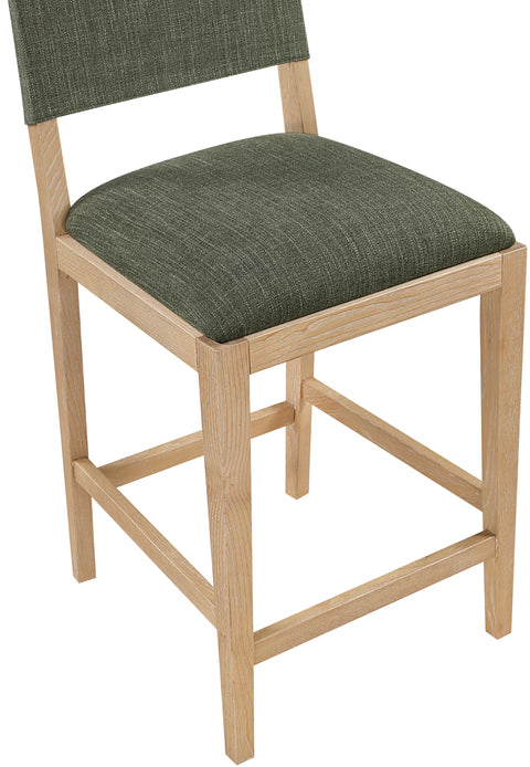 Mira Olive Linen Textured Performance Fabric Upholstered Counter Stool, 1 Piece