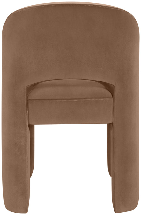 Solenne Brown Velvet Performance Fabric Upholstered Dining Chair, 2-Piece