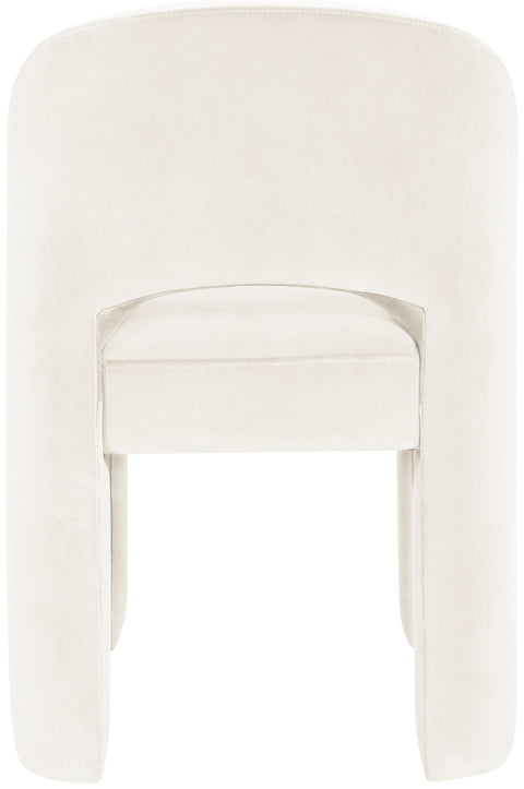 Solenne Cream Velvet Performance Fabric Upholstered Dining Chair, 2-Piece