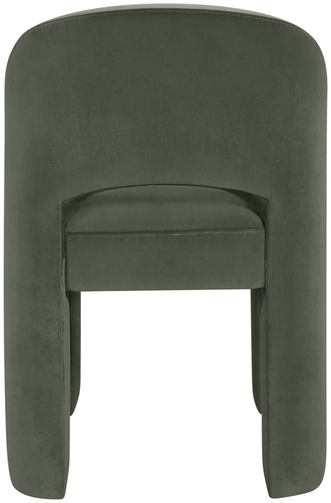Solenne Green Velvet Performance Fabric Upholstered Dining Chair, 2-Piece
