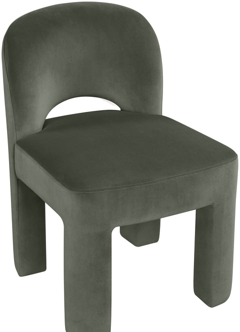 Solenne Green Velvet Performance Fabric Upholstered Dining Chair, 2-Piece
