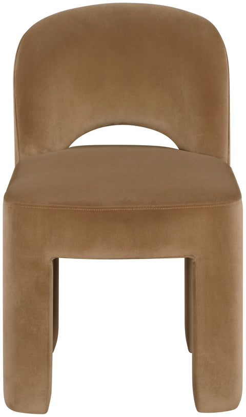 Solenne Saddle Velvet Performance Fabric Upholstered Dining Chair, 2-Piece
