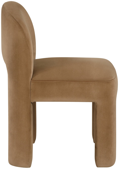 Solenne Saddle Velvet Performance Fabric Upholstered Dining Chair, 2-Piece