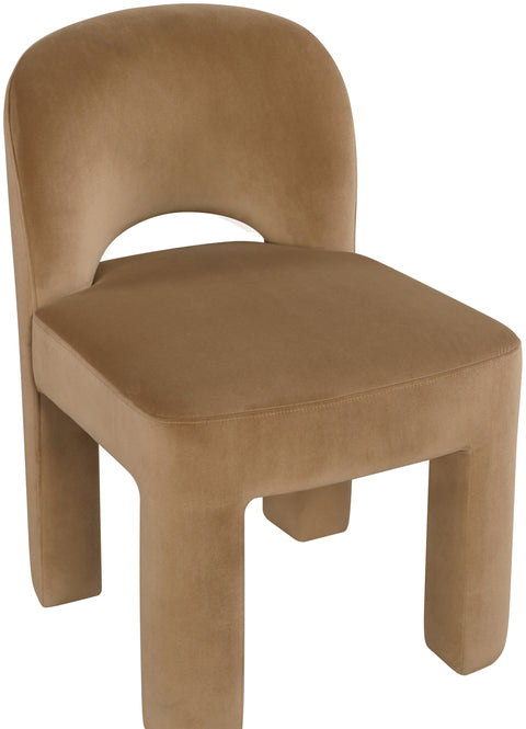 Solenne Saddle Velvet Performance Fabric Upholstered Dining Chair, 2-Piece