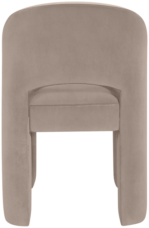 Solenne Taupe Velvet Performance Fabric Upholstered Dining Chair, 2-Piece