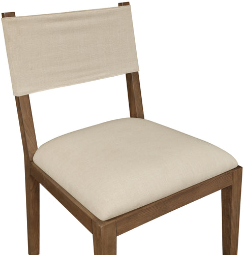 Mira Beige Linen Textured Performance Fabric Upholstered Dining Side Chair, 2-Piece