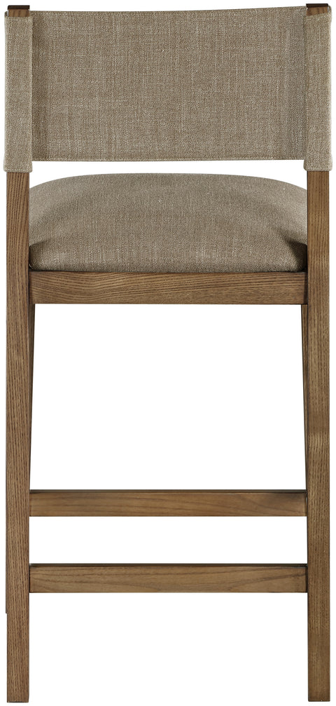 Mira Brown Linen Textured Performance Fabric Upholstered Counter Stool, 1 Piece (Style 2)