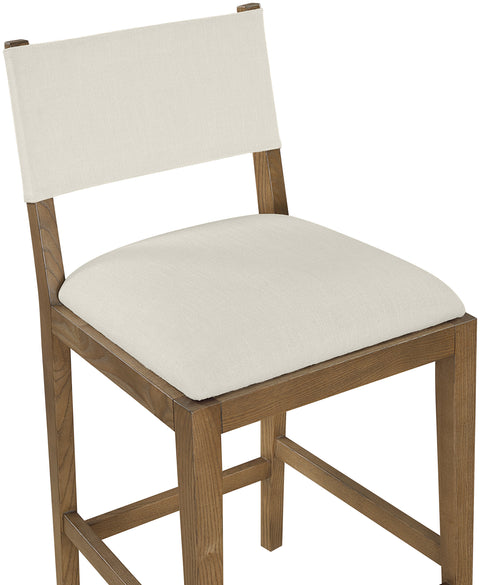 Mira Cream Linen Textured Performance Fabric Upholstered Counter Stool, 1 Piece (Style 2)