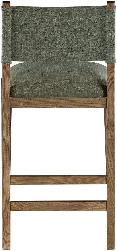 Mira Olive Linen Textured Performance Fabric Upholstered Counter Stool, 1 Piece (Style 2)