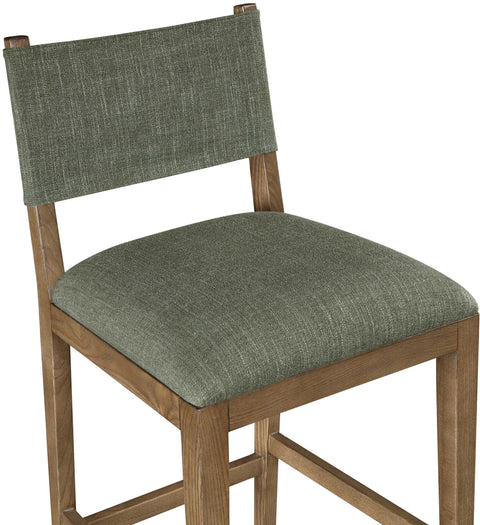 Mira Olive Linen Textured Performance Fabric Upholstered Counter Stool, 1 Piece (Style 2)