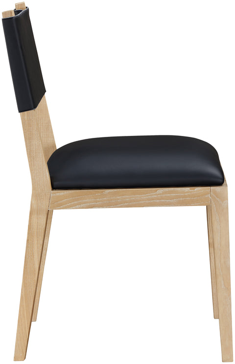 Mira Black Vegan Leather Dining Side Chair, 2-Piece