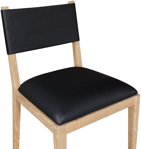 Mira Black Vegan Leather Dining Side Chair, 2-Piece