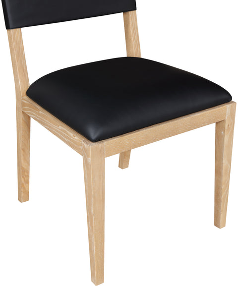 Mira Black Vegan Leather Dining Side Chair, 2-Piece