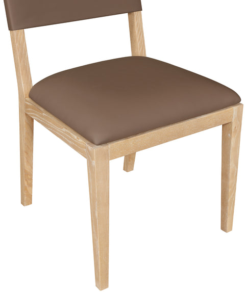 Mira Brown Vegan Leather Dining Side Chair, 2-Piece