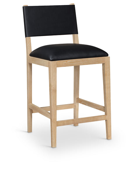 Mira Black Vegan Leather Counter Stool, 1 Piece