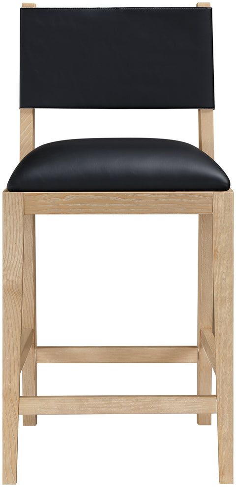 Mira Black Vegan Leather Counter Stool, 1 Piece