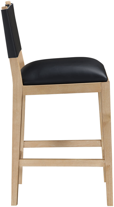 Mira Black Vegan Leather Counter Stool, 1 Piece