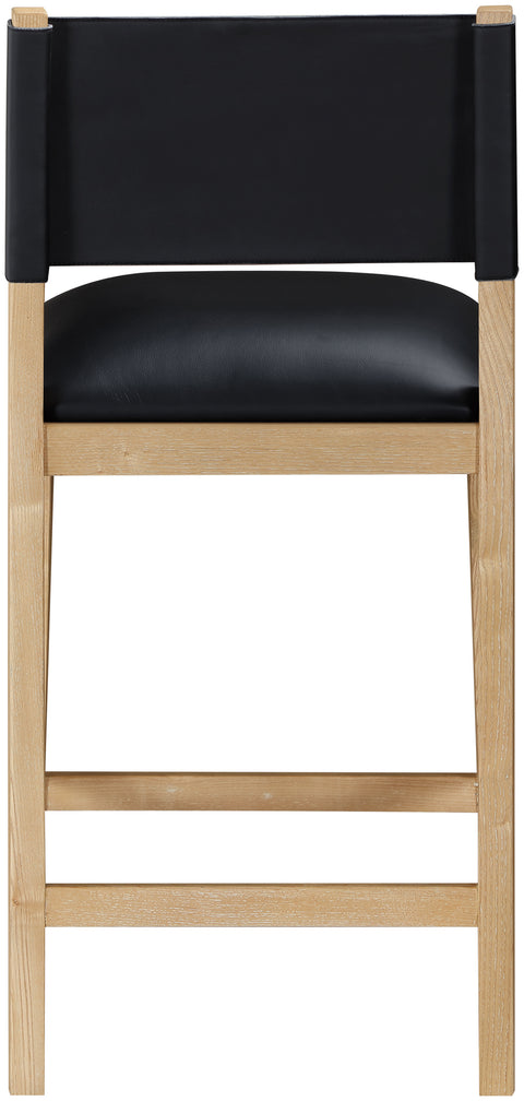 Mira Black Vegan Leather Counter Stool, 1 Piece