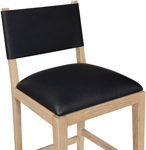 Mira Black Vegan Leather Counter Stool, 1 Piece