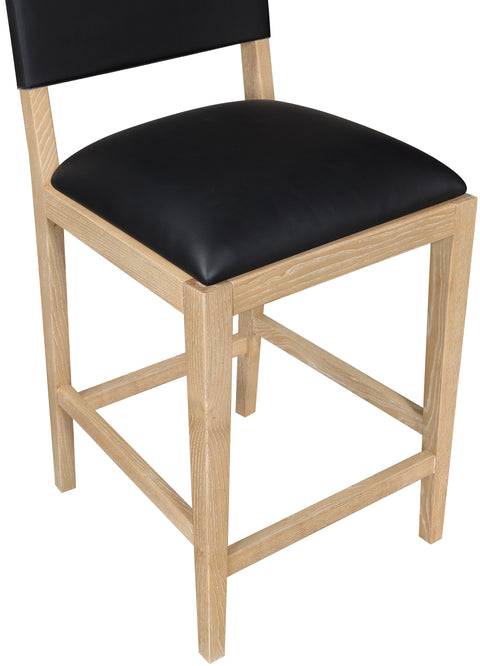 Mira Black Vegan Leather Counter Stool, 1 Piece