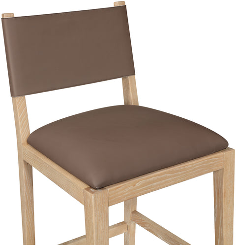 Mira Brown Vegan Leather Counter Stool, 1 Piece