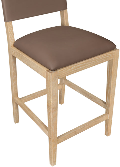 Mira Brown Vegan Leather Counter Stool, 1 Piece