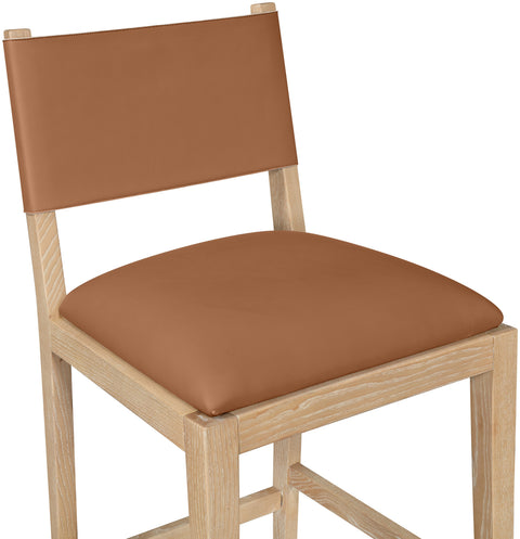 Mira Cognac Vegan Leather Counter Stool, 1 Piece