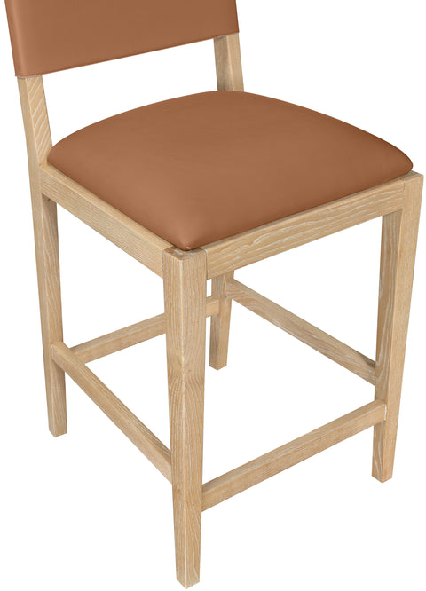 Mira Cognac Vegan Leather Counter Stool, 1 Piece
