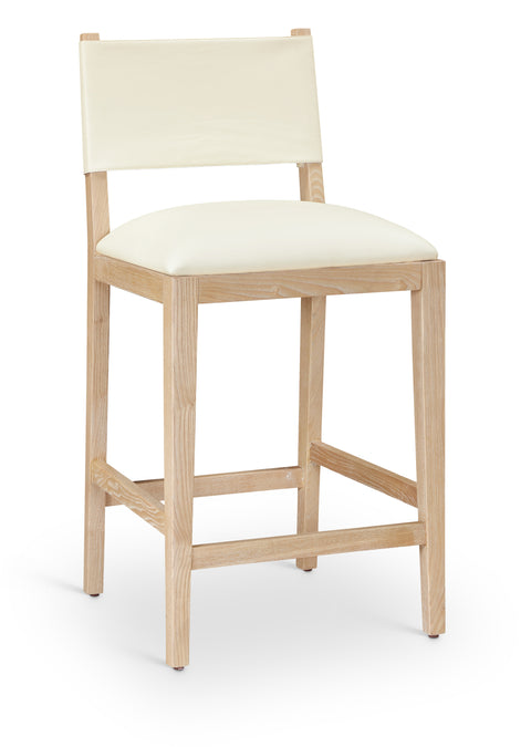Mira Cream Vegan Leather Counter Stool, 1 Piece