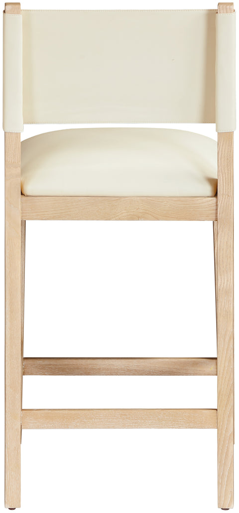 Mira Cream Vegan Leather Counter Stool, 1 Piece