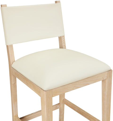 Mira Cream Vegan Leather Counter Stool, 1 Piece