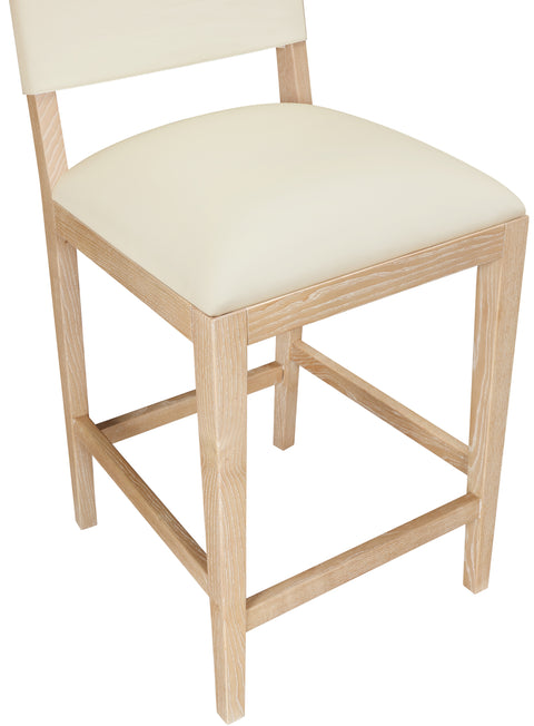 Mira Cream Vegan Leather Counter Stool, 1 Piece
