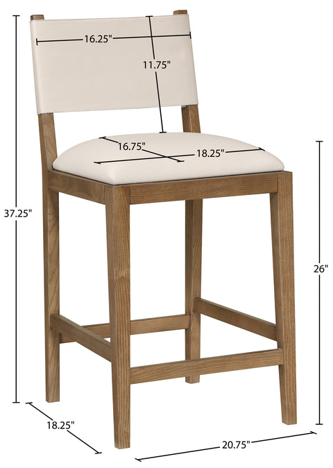 Mira Beige Vegan Leather Counter Stool, 1 Piece