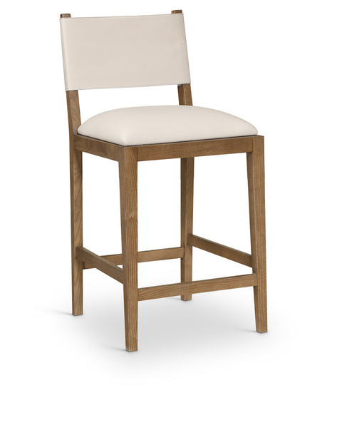 Mira Beige Vegan Leather Counter Stool, 1 Piece