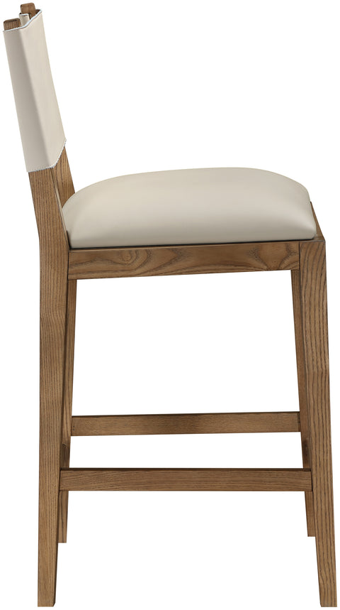 Mira Beige Vegan Leather Counter Stool, 1 Piece
