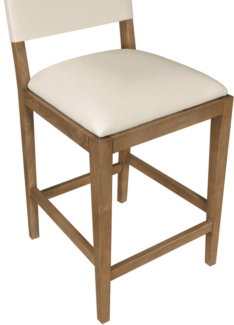 Mira Beige Vegan Leather Counter Stool, 1 Piece