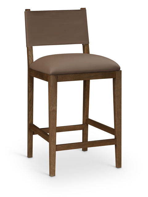 Mira Brown Vegan Leather Counter Stool, 1 Piece (Style 2)