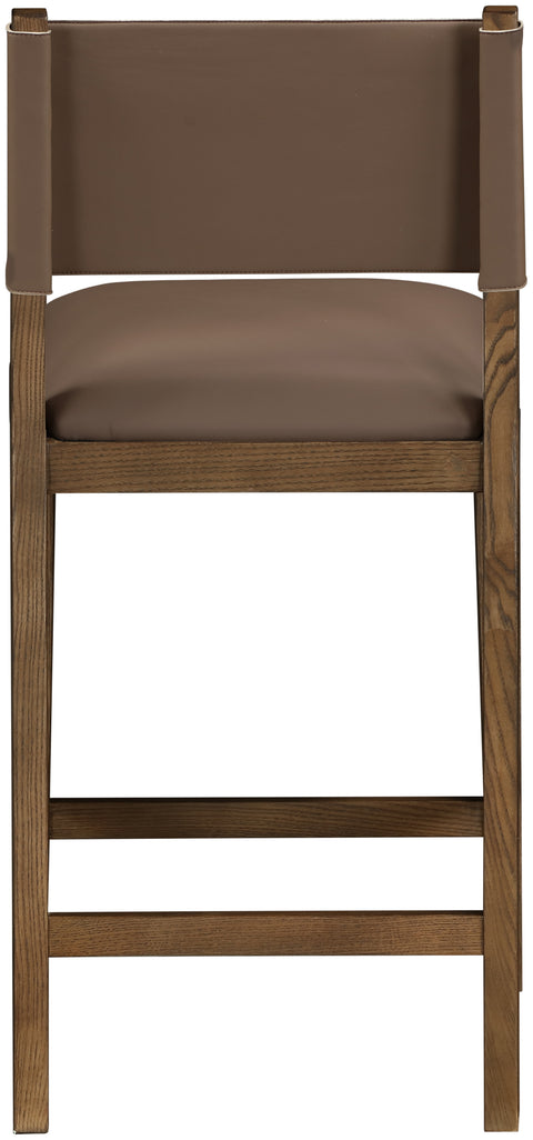 Mira Brown Vegan Leather Counter Stool, 1 Piece (Style 2)