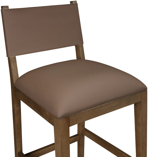 Mira Brown Vegan Leather Counter Stool, 1 Piece (Style 2)