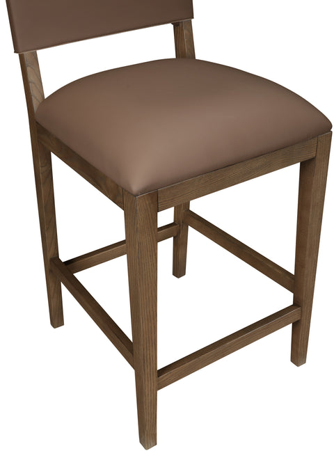 Mira Brown Vegan Leather Counter Stool, 1 Piece (Style 2)