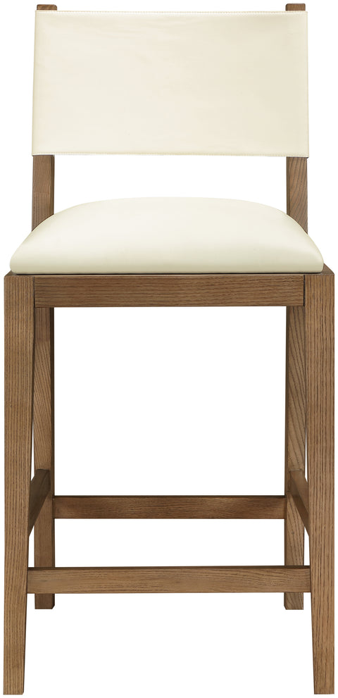 Mira Cream Vegan Leather Counter Stool, 1 Piece (Style 2)