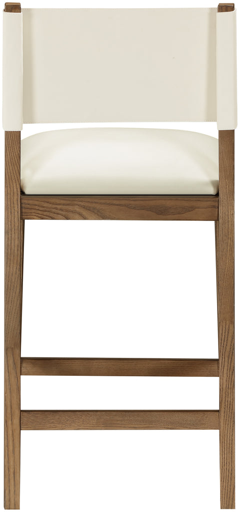 Mira Cream Vegan Leather Counter Stool, 1 Piece (Style 2)