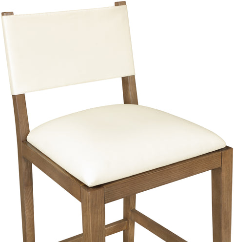 Mira Cream Vegan Leather Counter Stool, 1 Piece (Style 2)