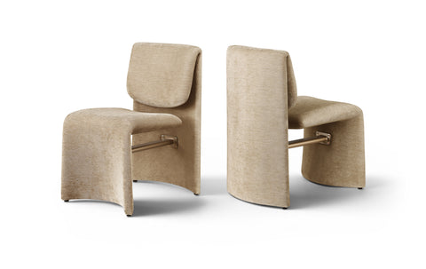 Kellan Beige Fabric Upholstered Dining Chair, 2-Piece
