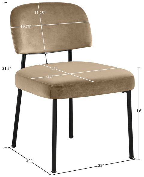 Arden Beige Performance Fabric Upholstered Dining Chair, 2-Piece