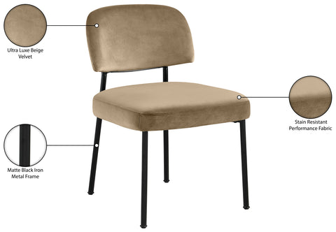 Arden Beige Performance Fabric Upholstered Dining Chair, 2-Piece